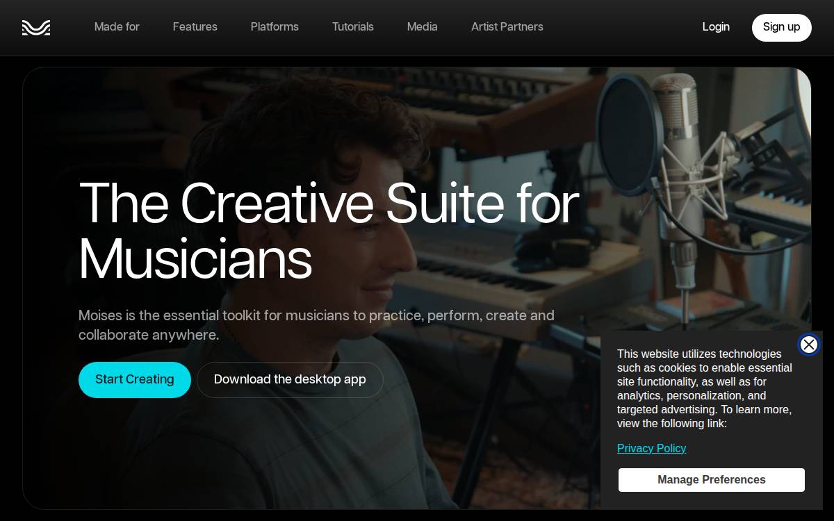Moises founders website preview