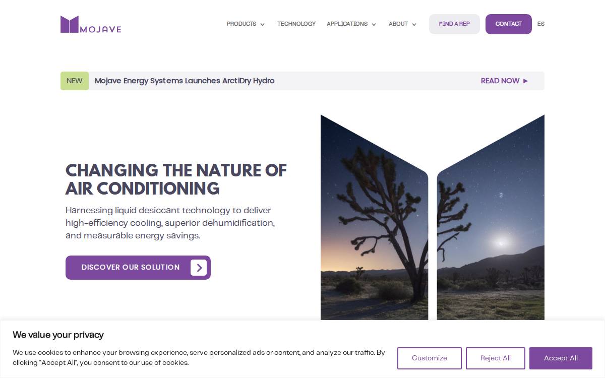 Mojavehvac website preview