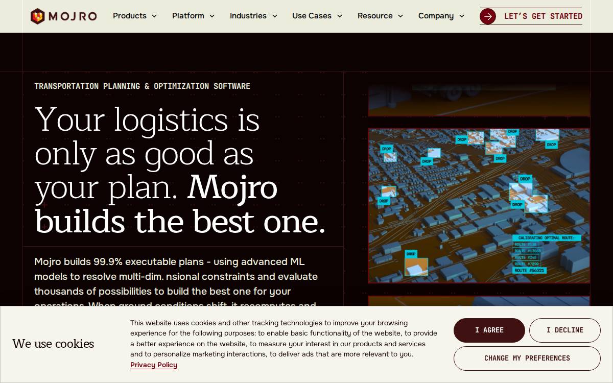Mojro website preview