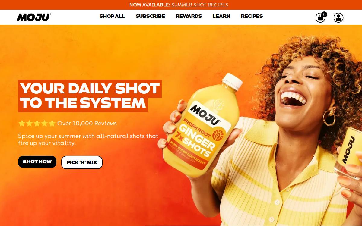Mojudrinks website preview