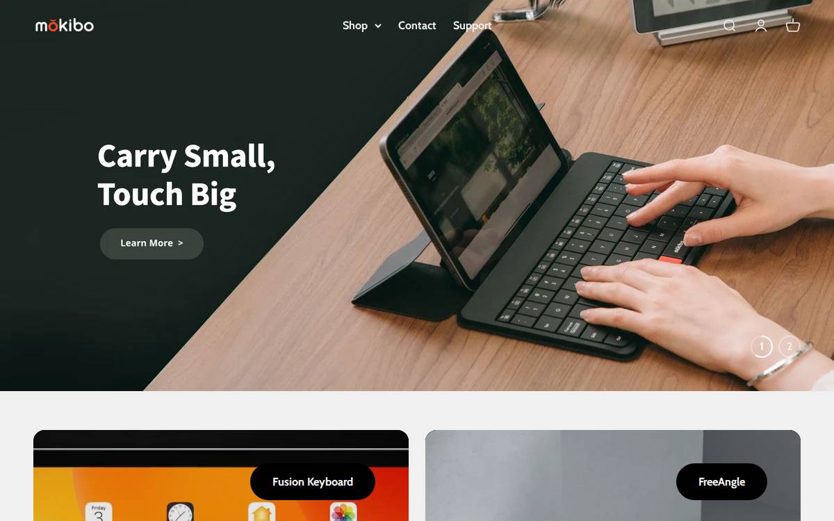 Mokibo website preview