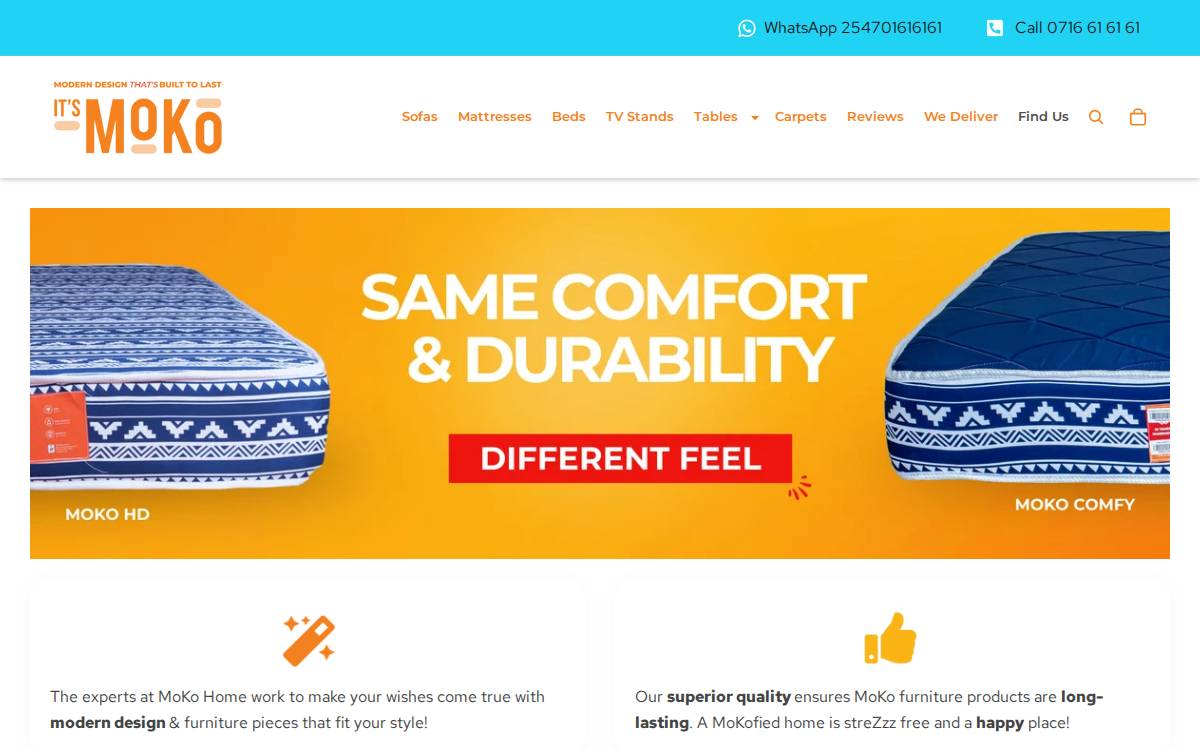 MoKo Home+Living website preview