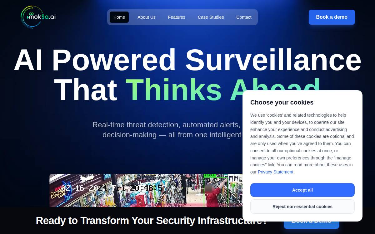 mokSa AI website preview