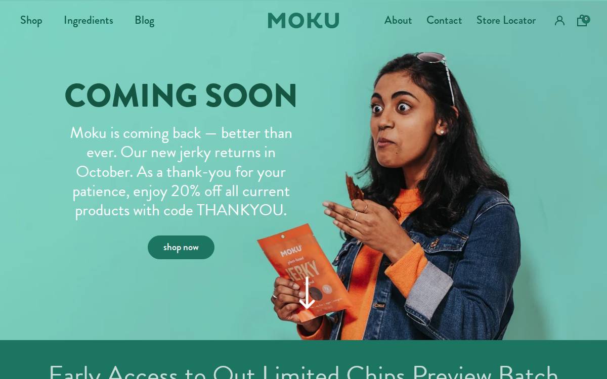 Moku Foods website preview