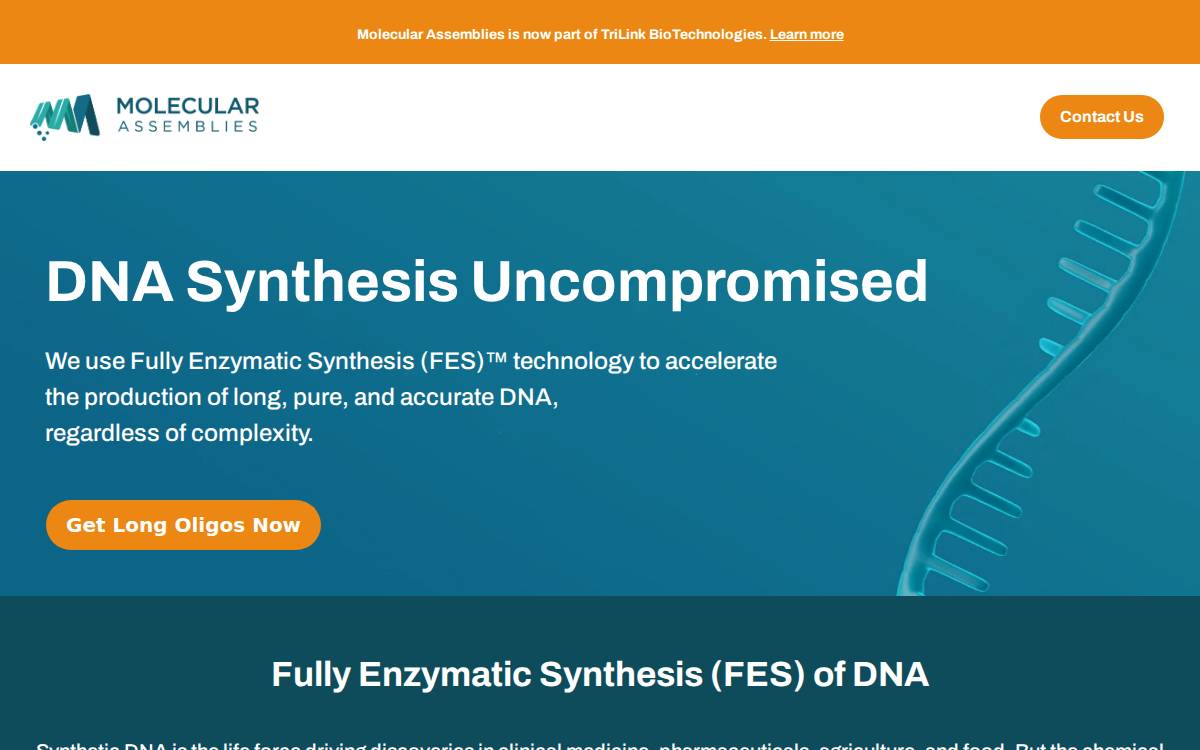 Molecular Assemblies website preview