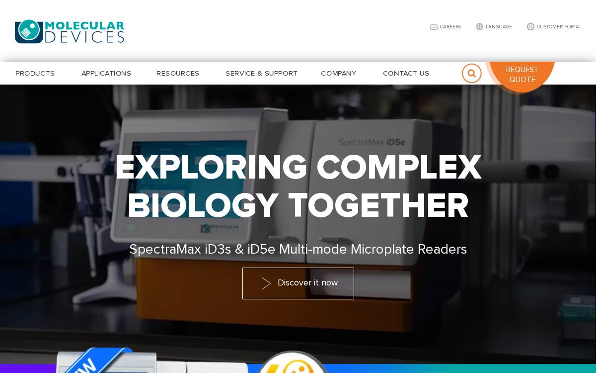 Molecular Devices website preview