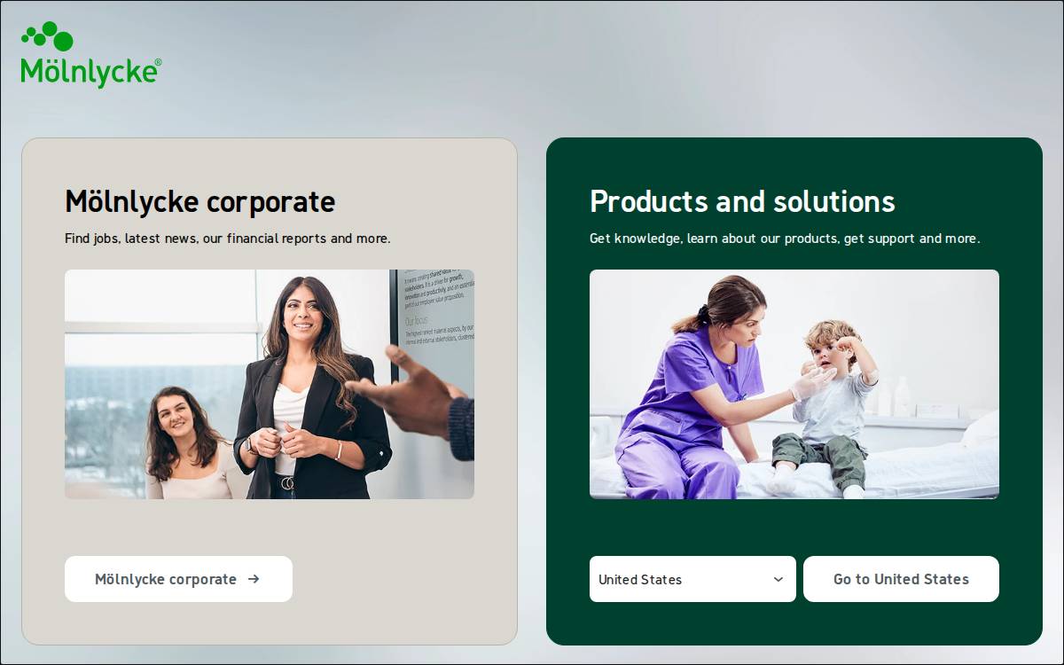Mölnlycke website preview