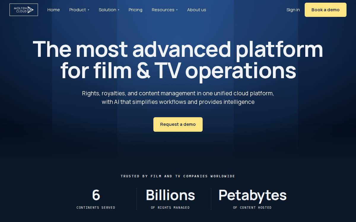 Moltencloud website preview