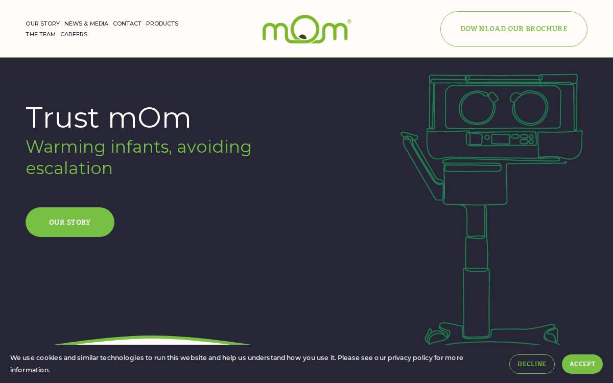 mOm Incubators website preview