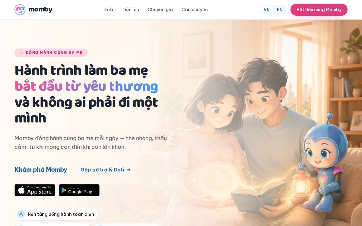 Momby website preview