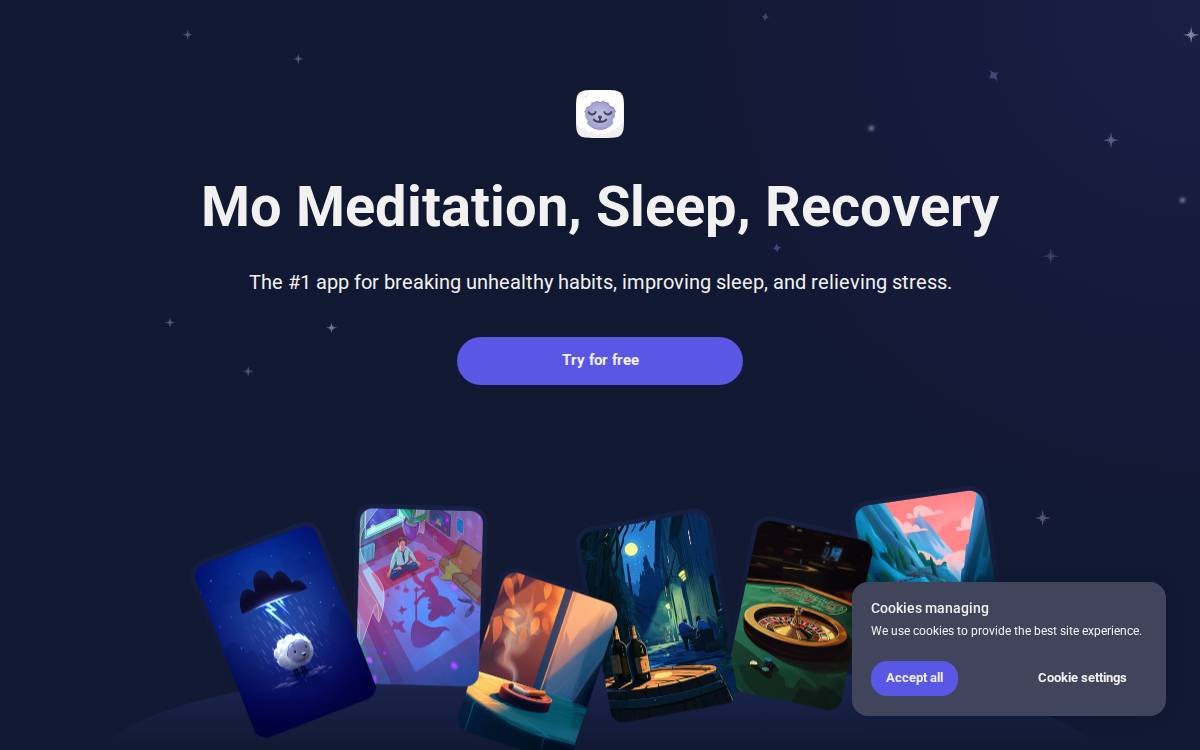 Momeditation website preview