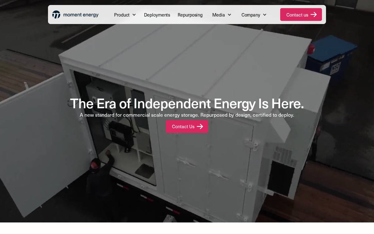 Moment Energy website preview