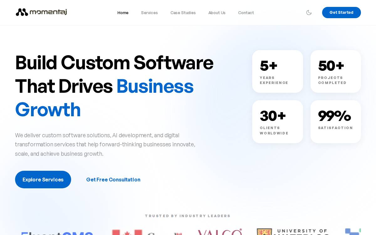 Momentaj Inc website preview