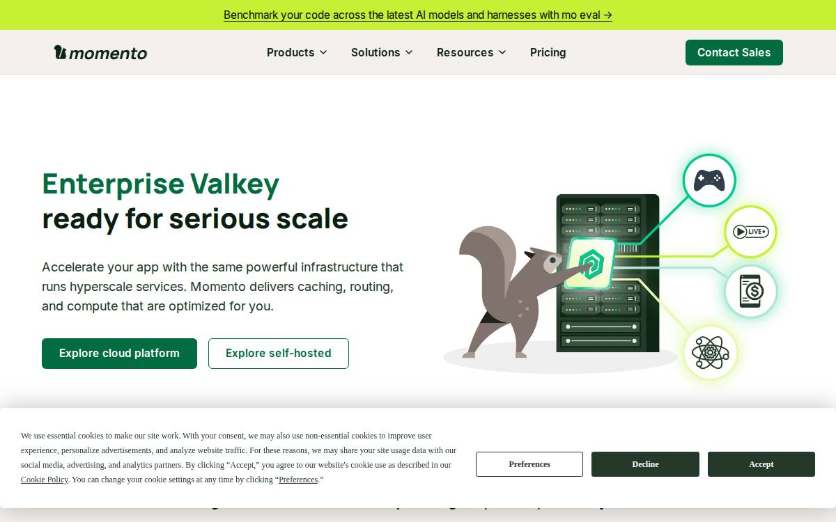 Momento website preview