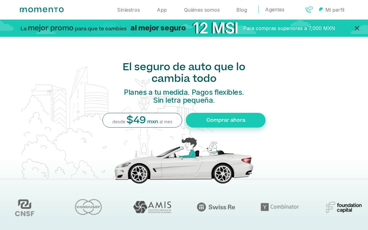 Momento website preview