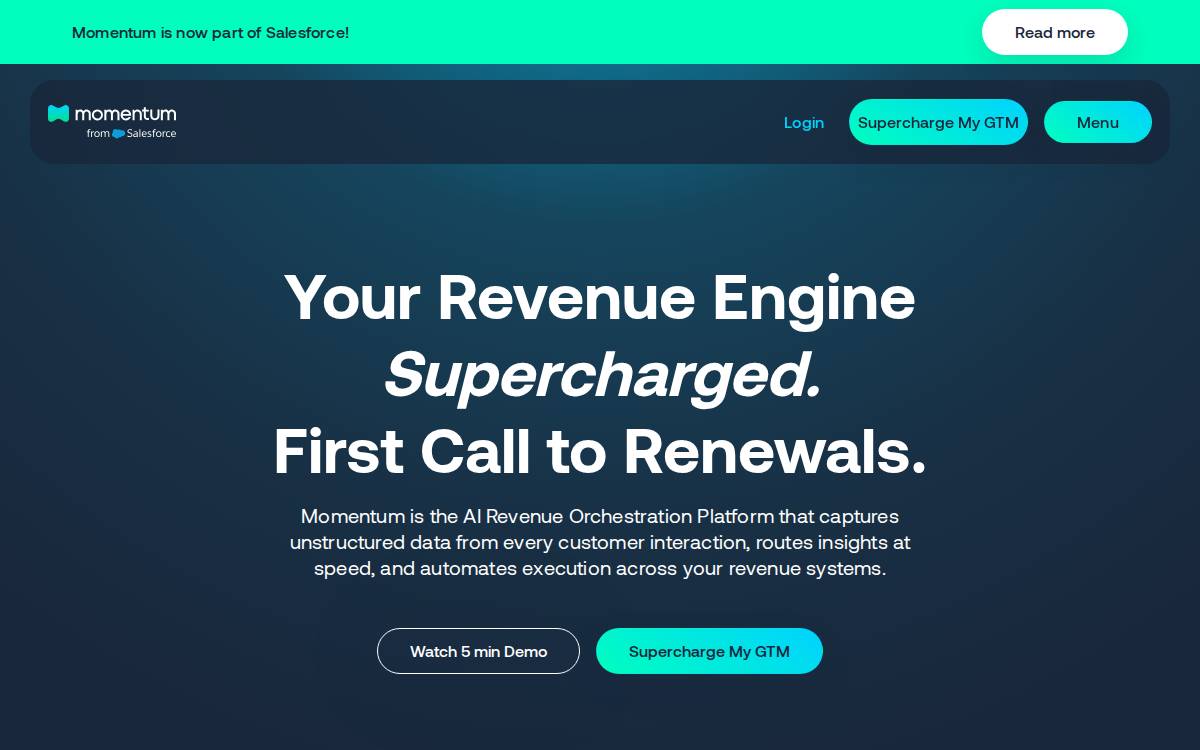Momentum website preview