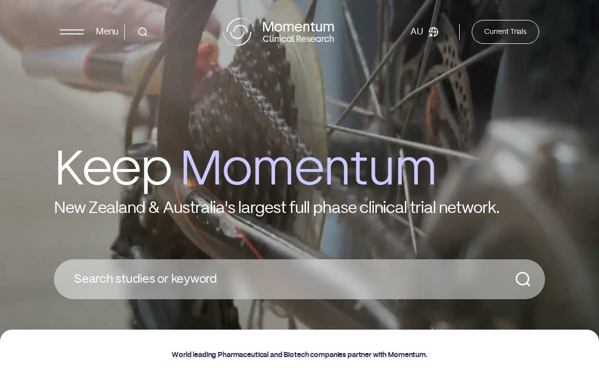 Momentum Clinical Research website preview