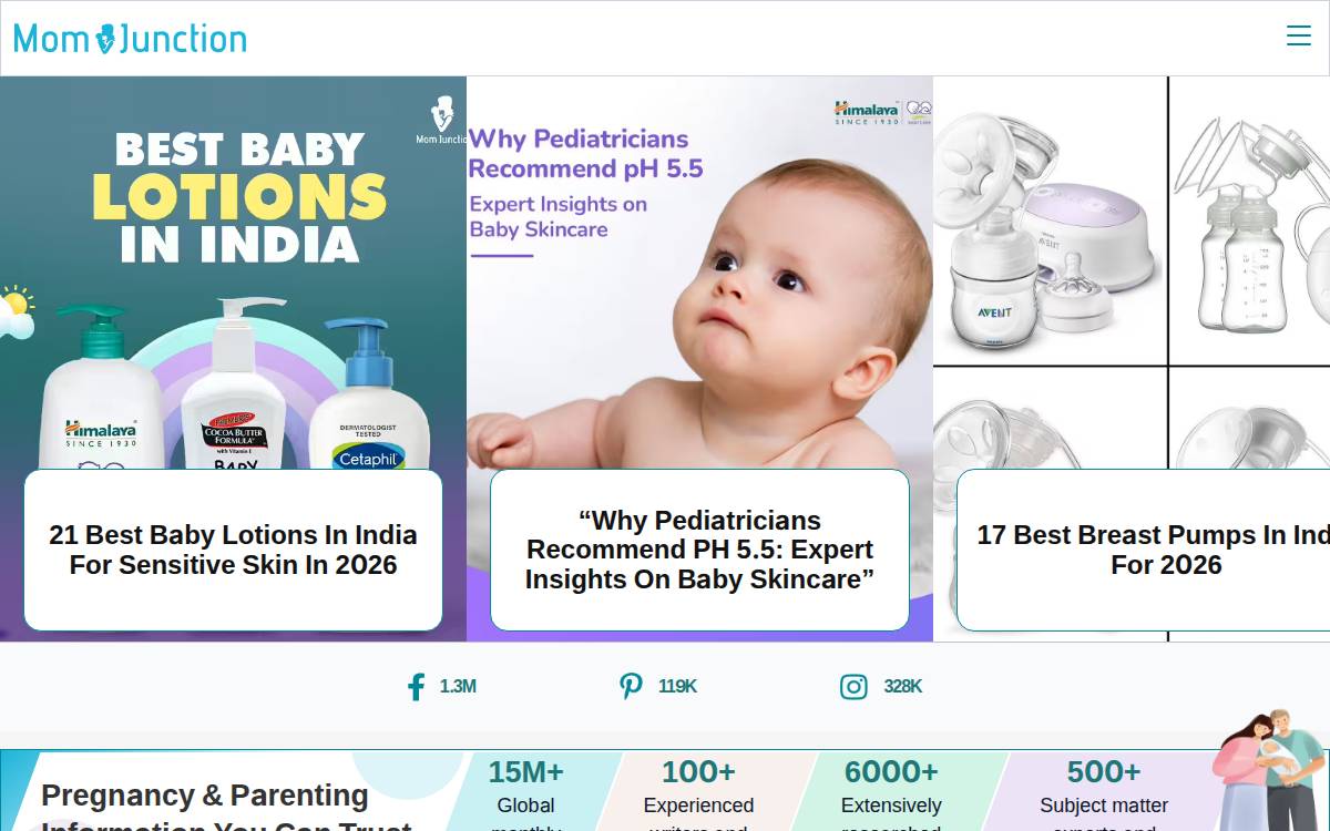 Momjunction website preview