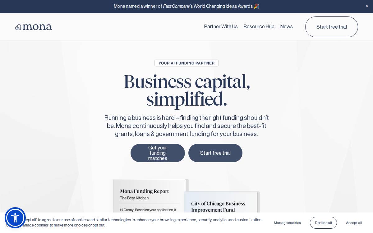 Mona website preview