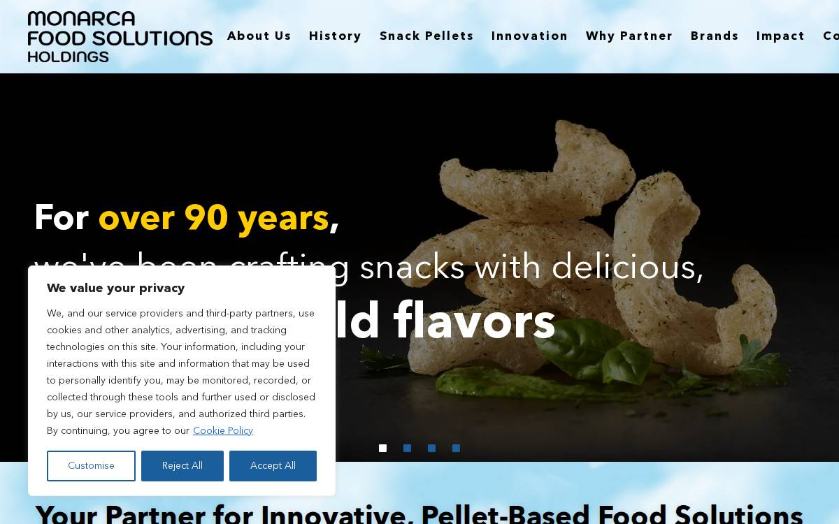 Monarcasnacks website preview