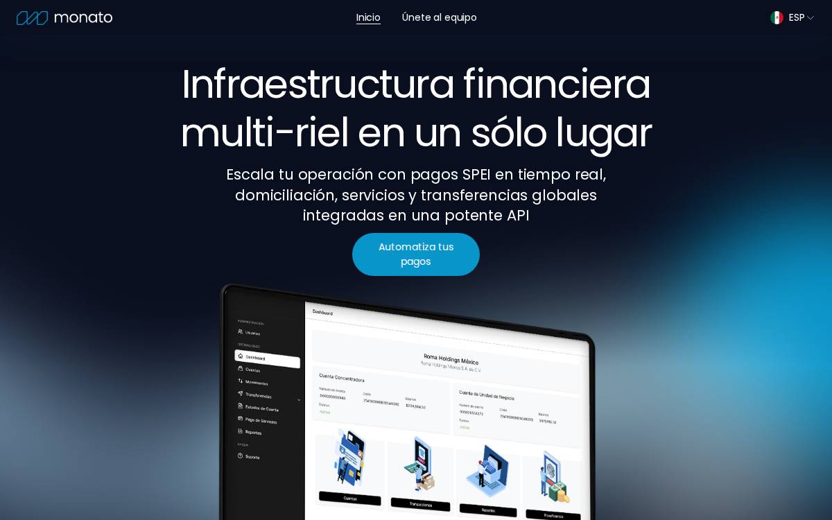 Monato website preview