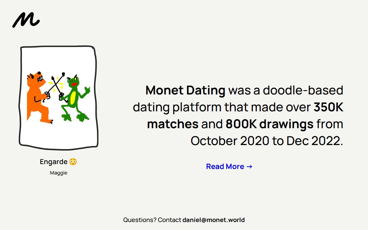 Monet Dating website preview