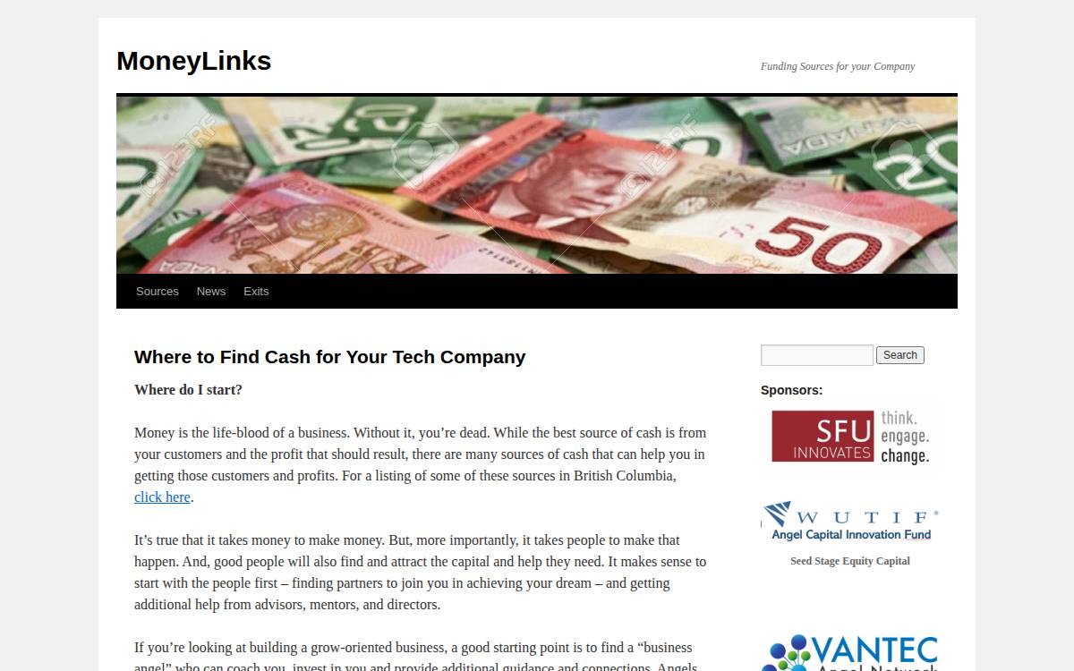 Money Links website preview