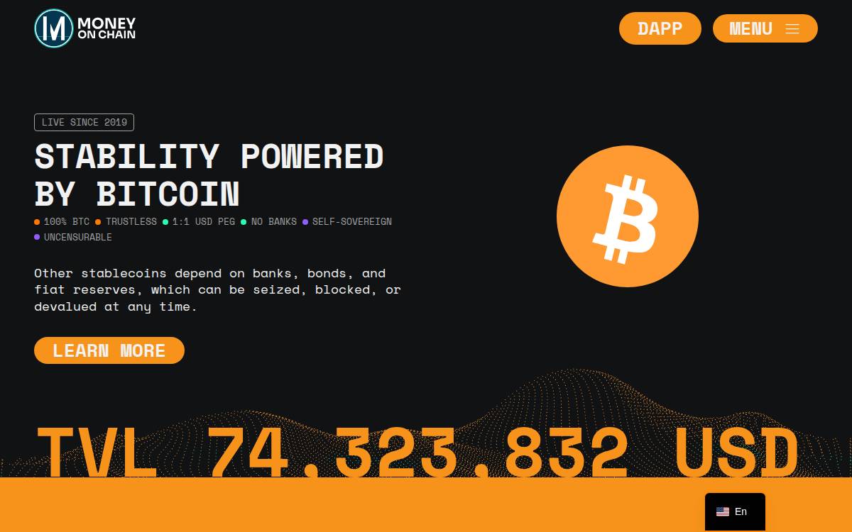 Money On Chain website preview
