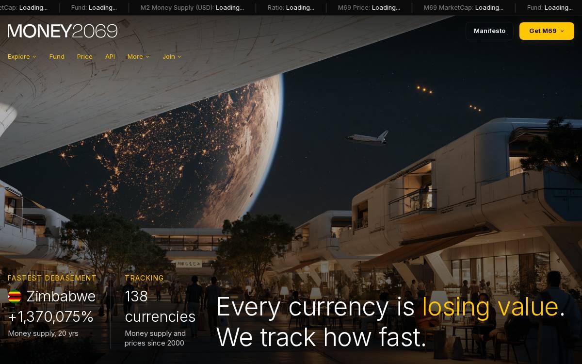 Money2069 website preview