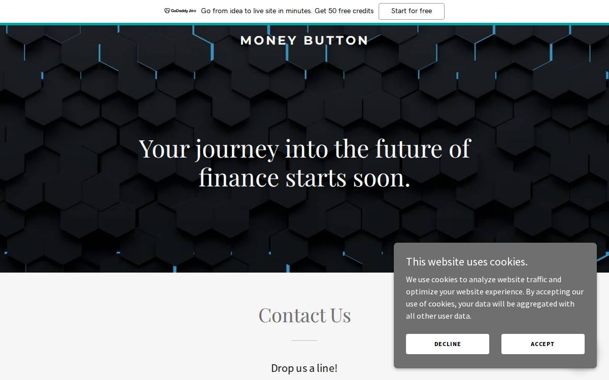 Moneybutton website preview