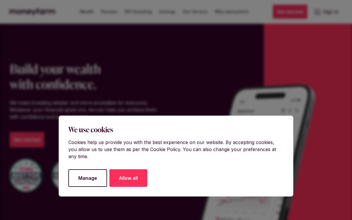 Moneyfarm website preview