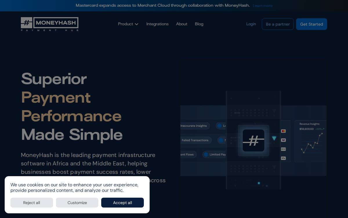 MoneyHash website preview