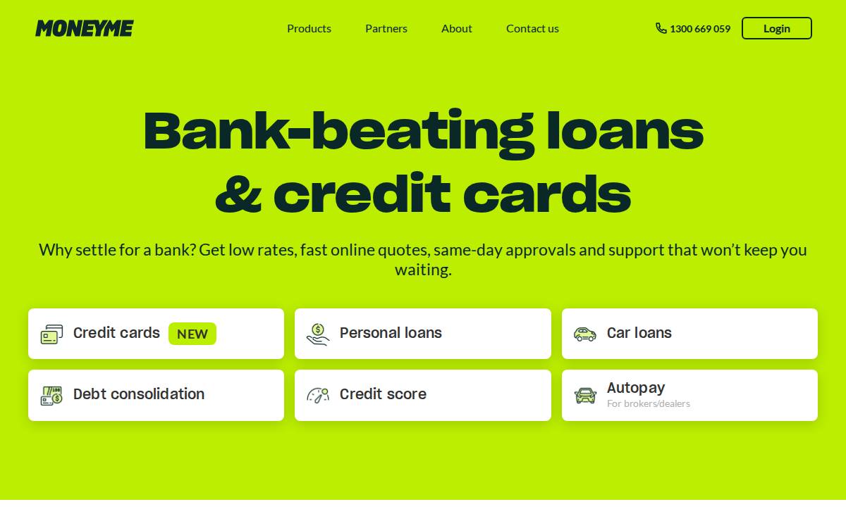 MoneyMe website preview