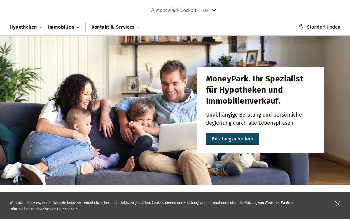 Moneypark website preview