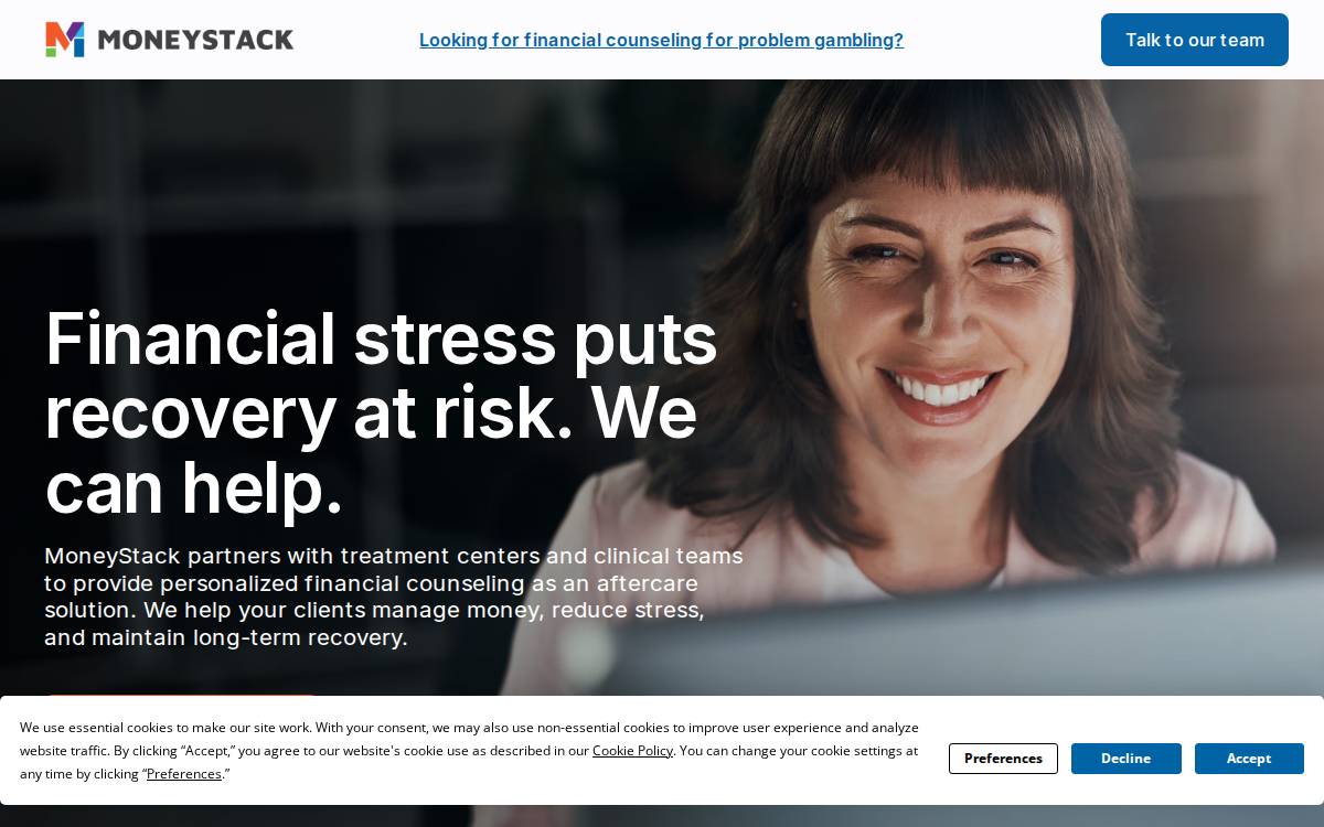 MoneyStack website preview