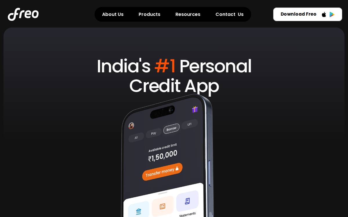 MoneyTap website preview