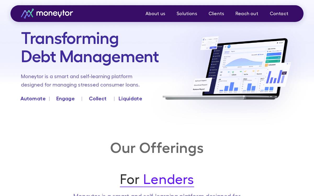 Moneytor website preview