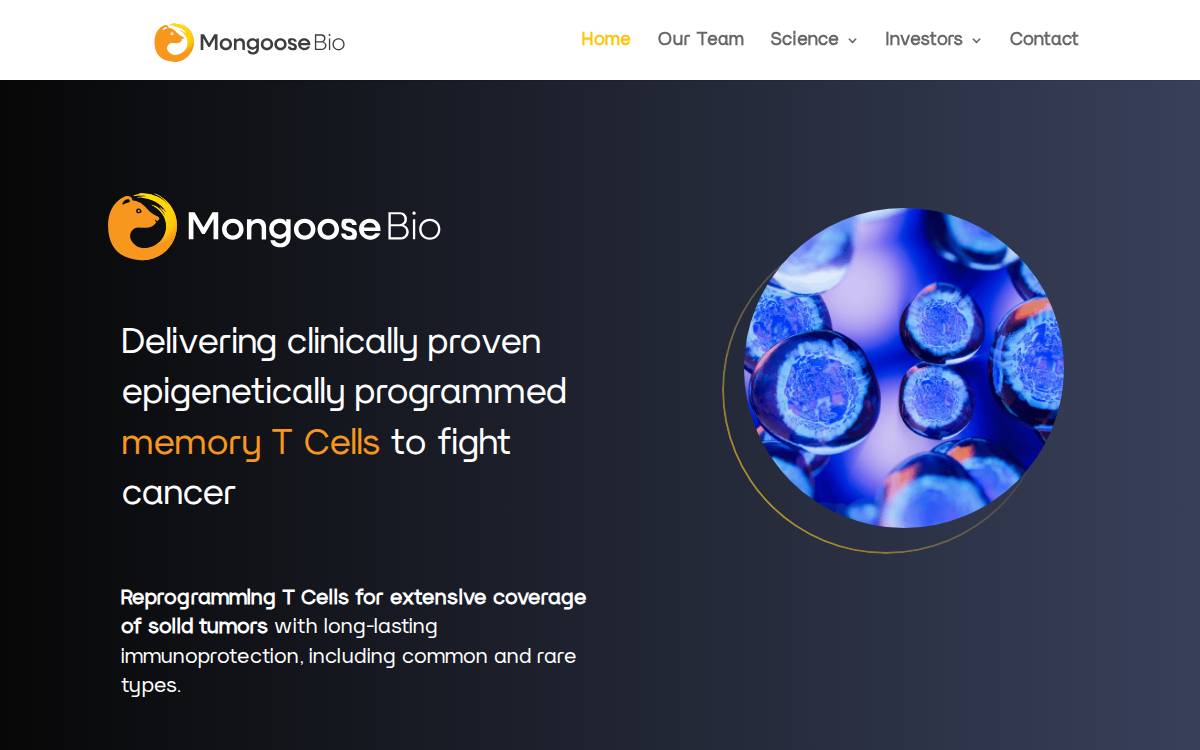 Mongoose Bio website preview