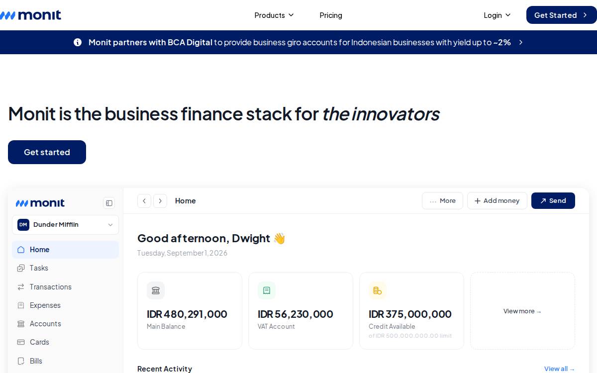 Monitpay website preview