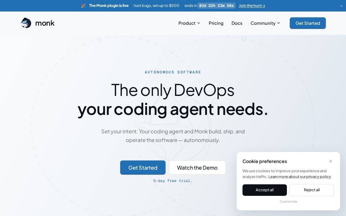 Monk website preview