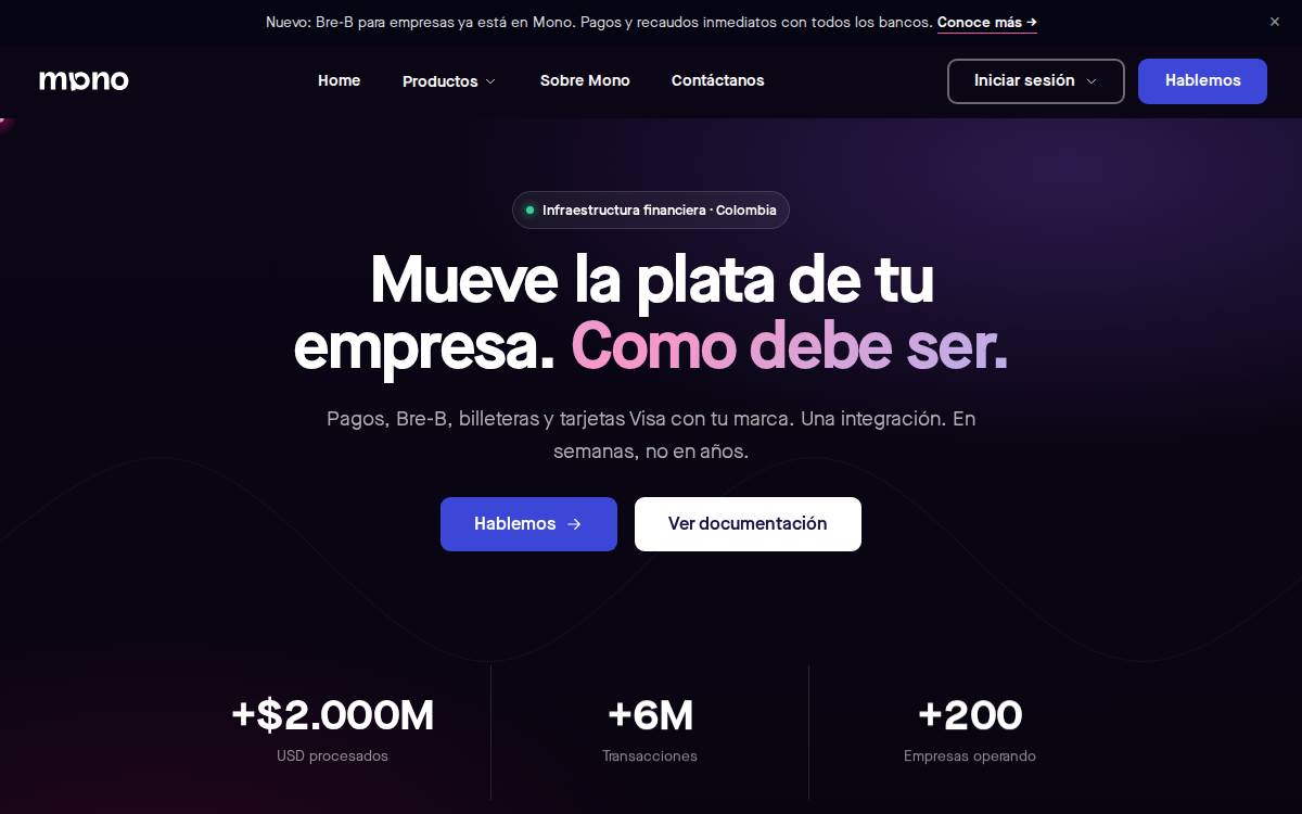 Mono website preview