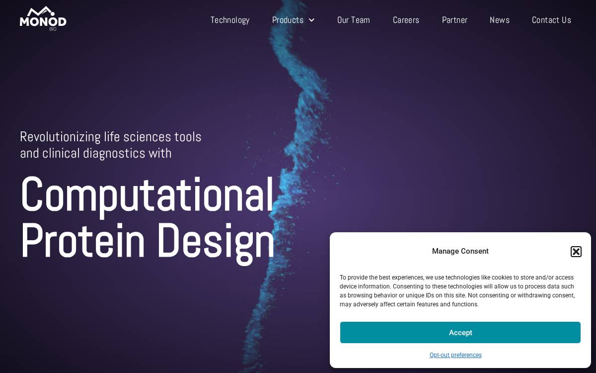 Monod Bio website preview