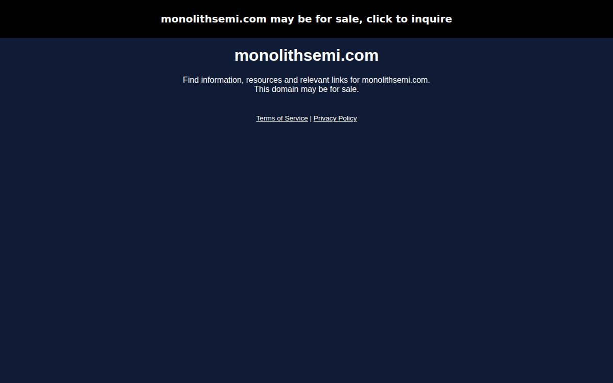 Monolith Semiconductor website preview