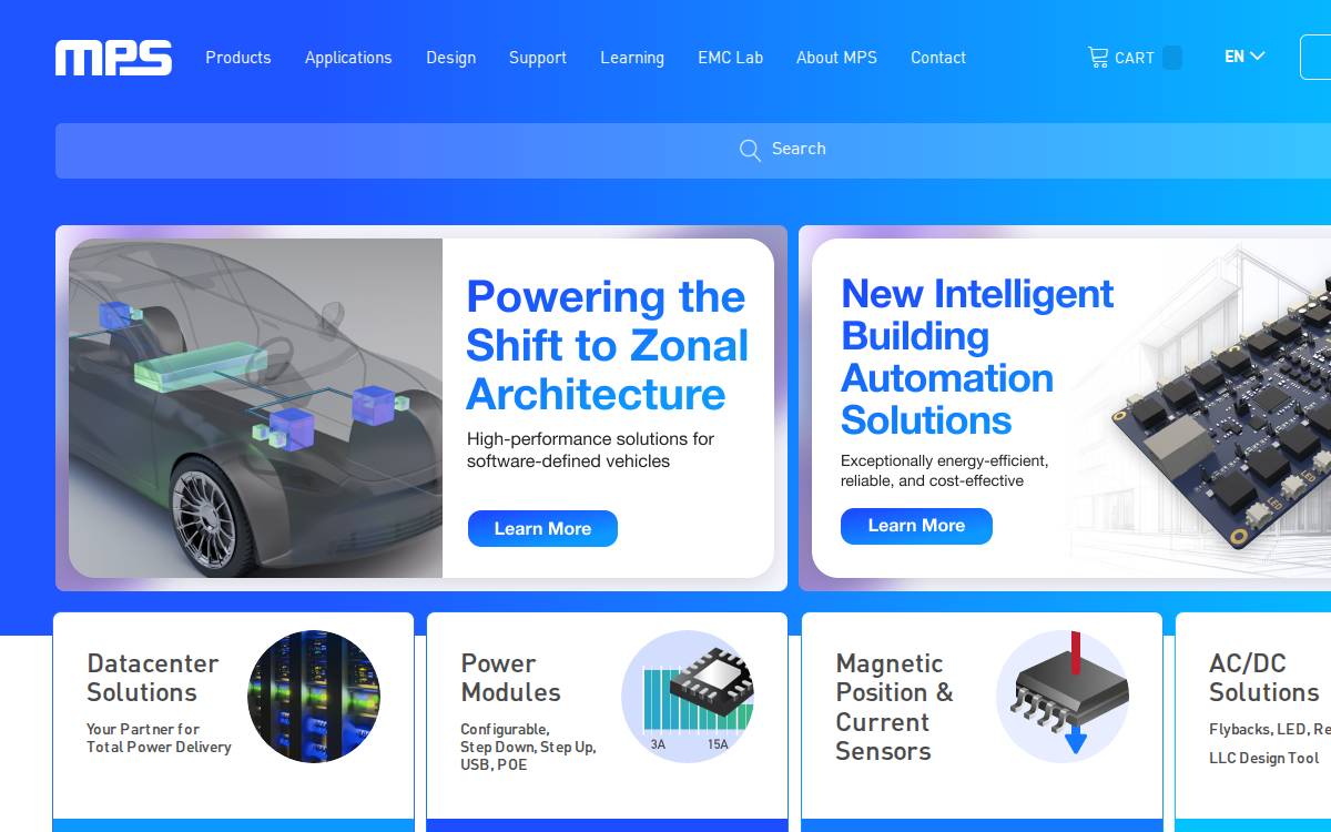 Monolithic Power Systems website preview