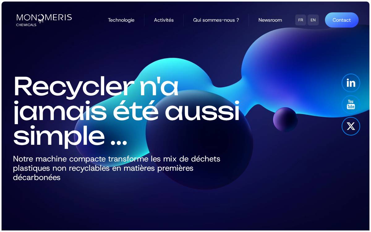Monomeris Chemicals website preview
