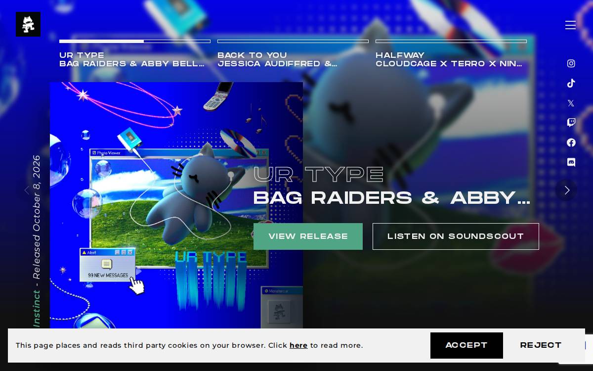 Monstercat Media website preview