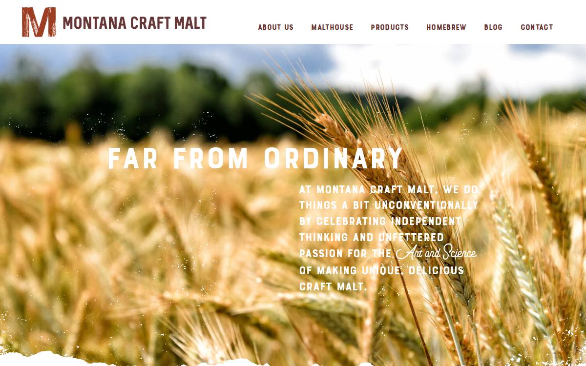 Montana Craft Malt website preview
