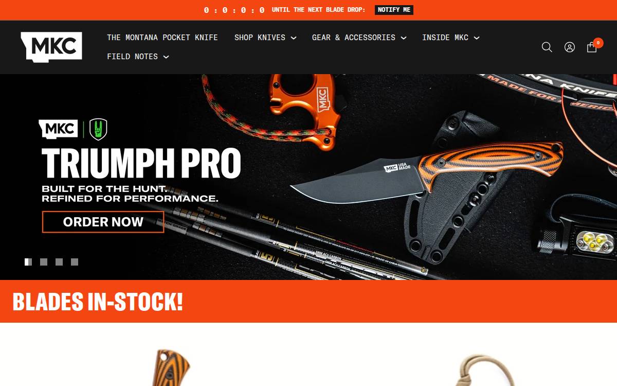 Montana Knife website preview