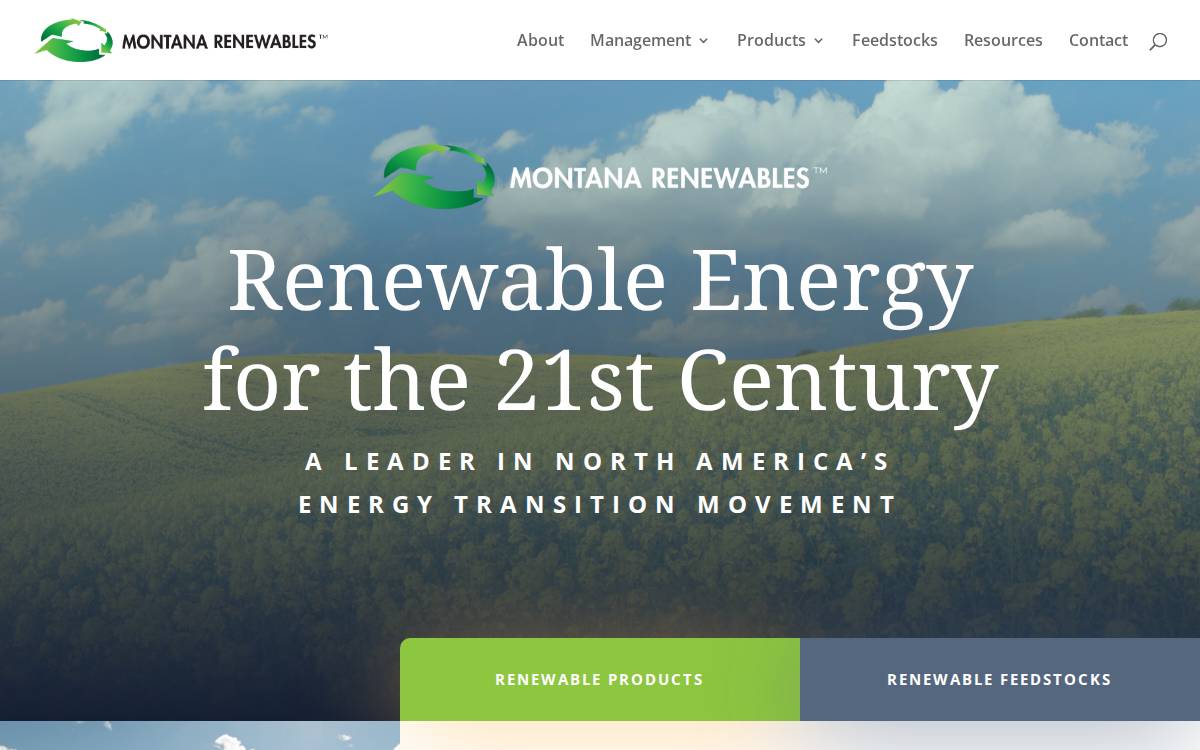 Montana Renewables website preview