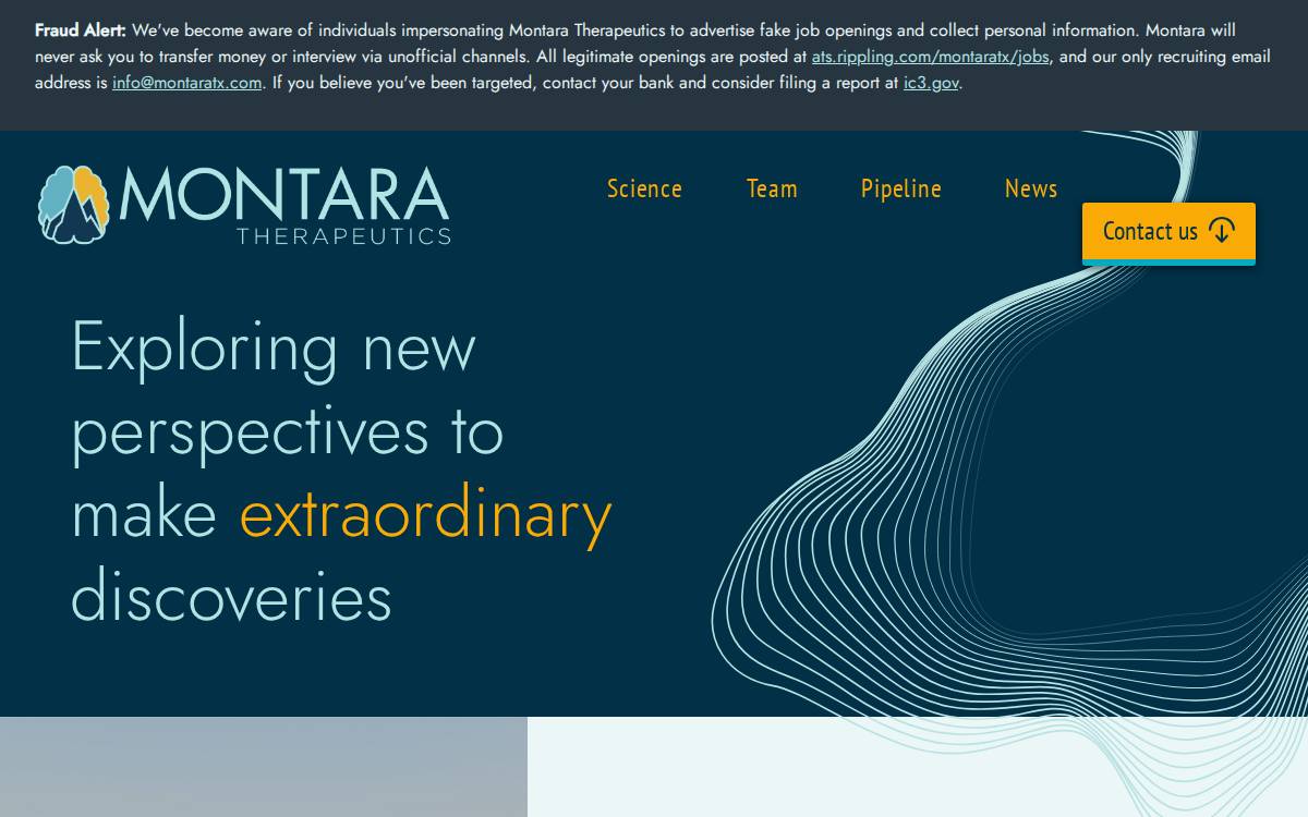 Montara Therapeutics website preview